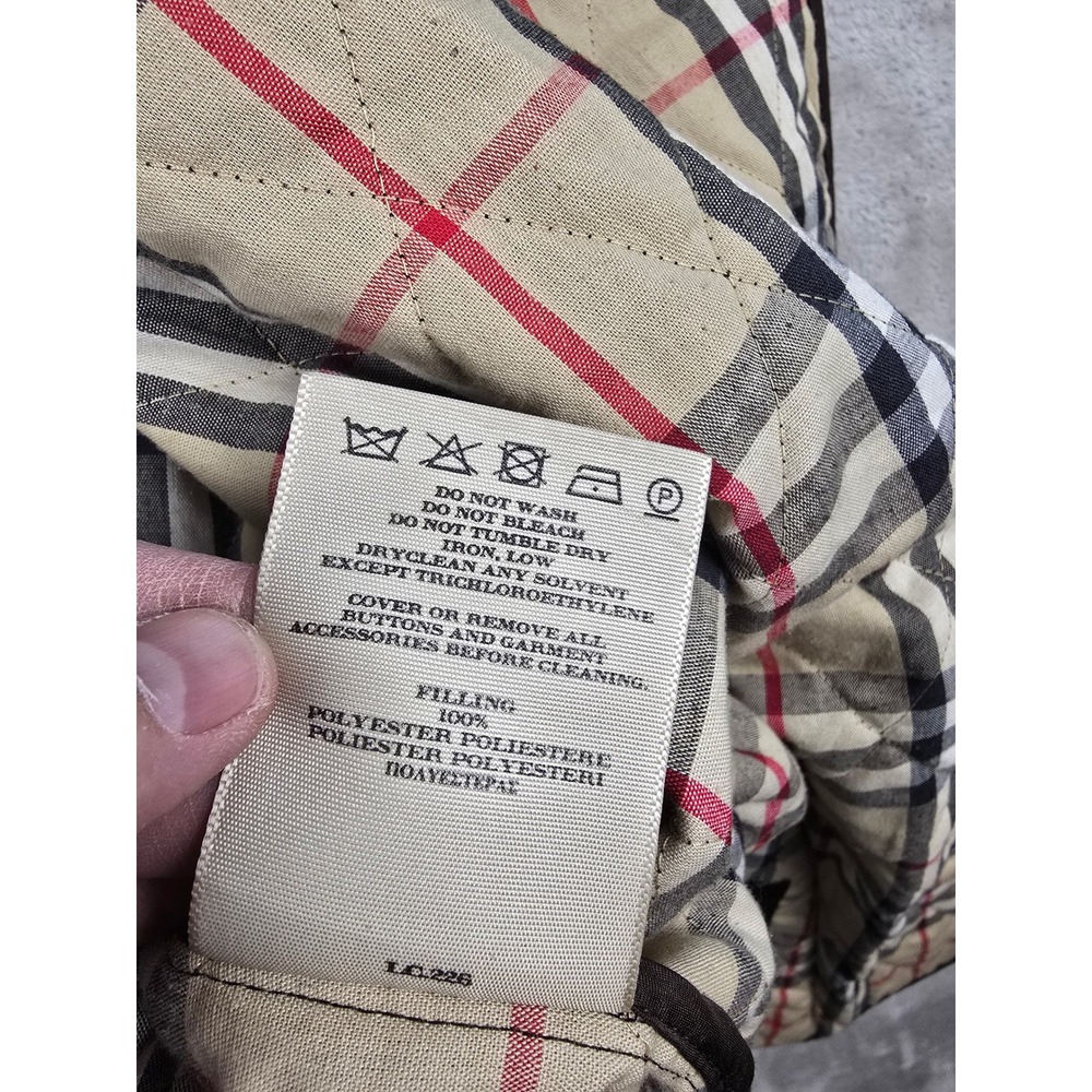 Burberry London Diamond Quilted Jacket Women XL Brown Nova Check Lining - Picture 13 of 16